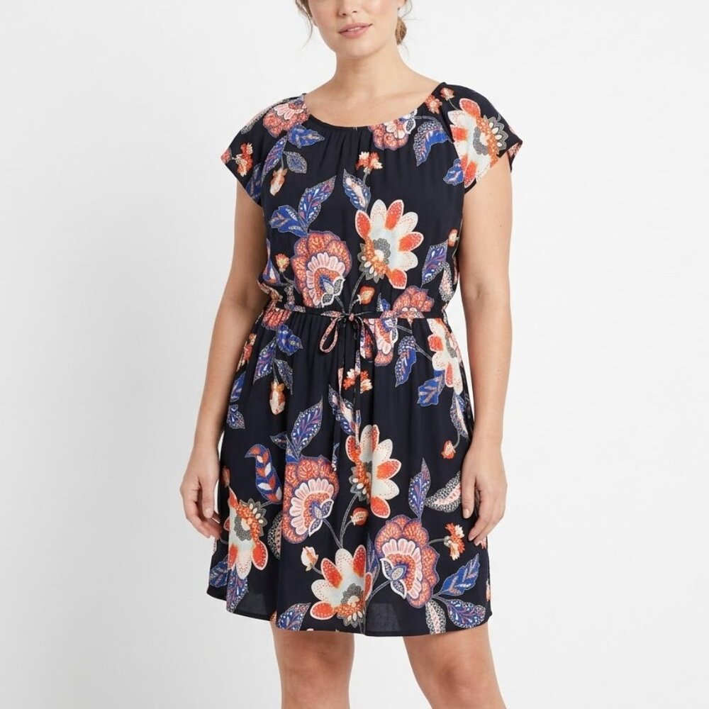 LC Lauren Conrad Boho Floral Keyhole Flutter Sleeve Dress Size XL